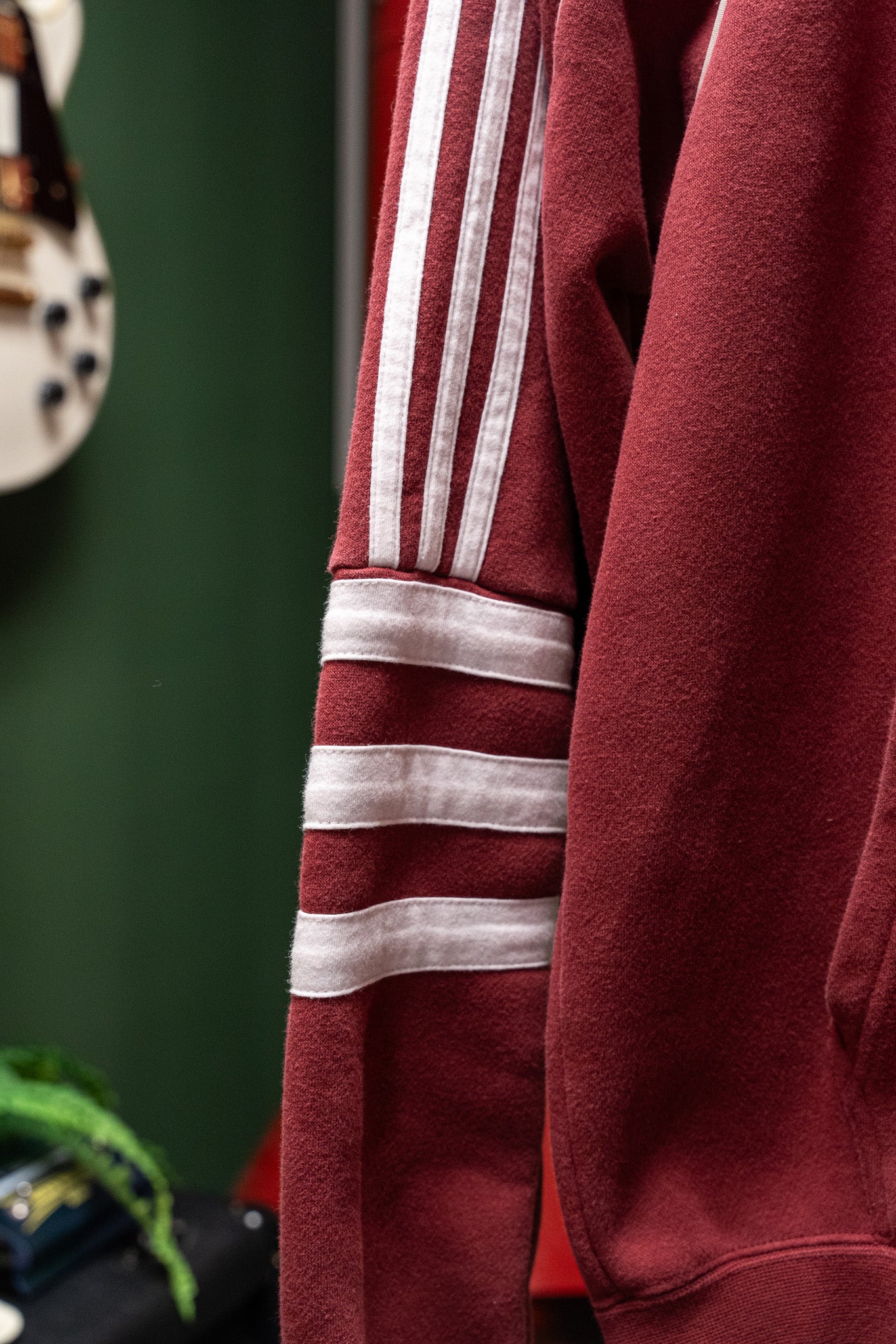 Adidas Originals - Stripe Alphabet 3-Stripes Hoodie – Maroon/White – Men’s M