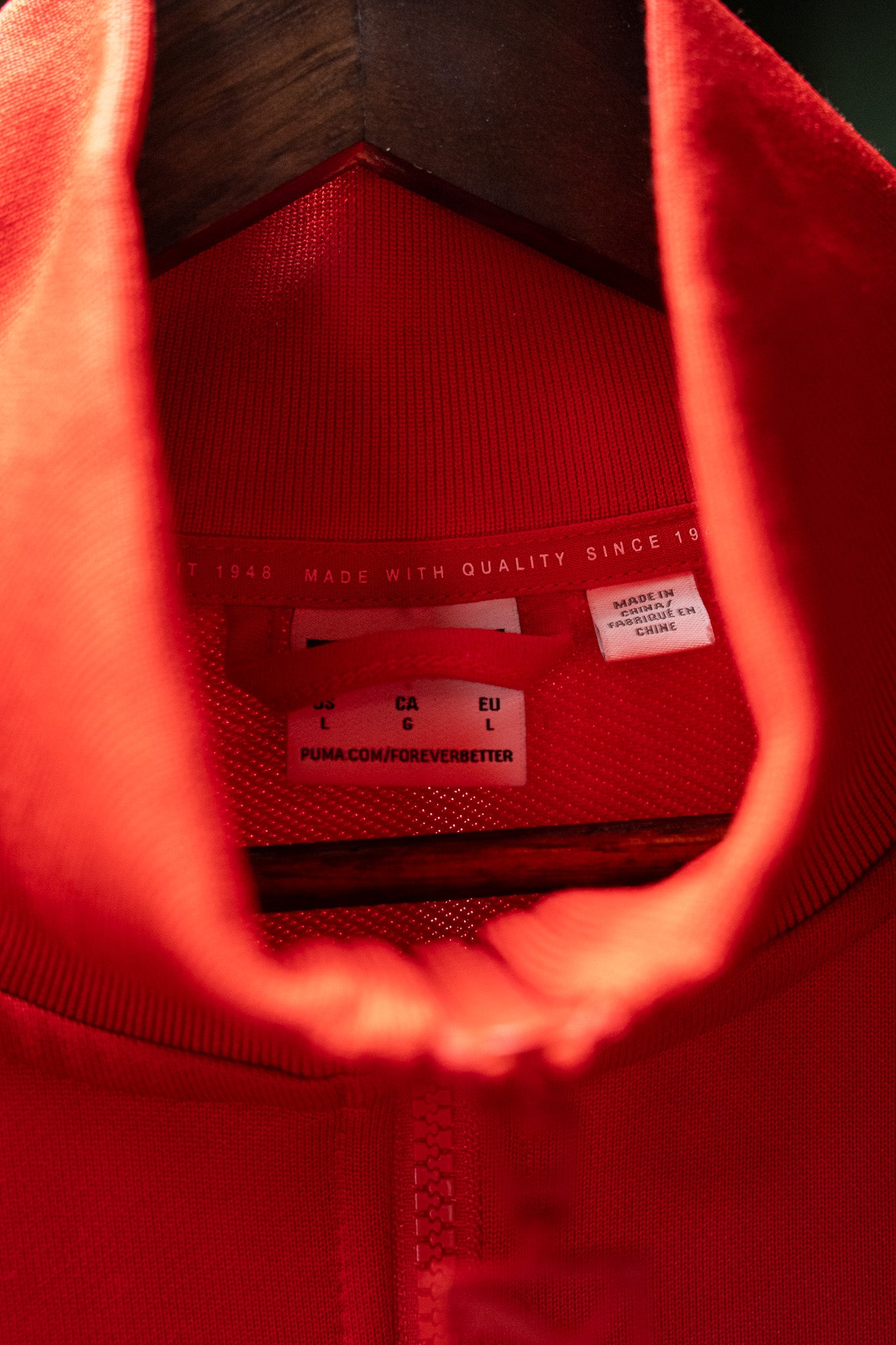 Puma T7 Track Jacket – Red with White Stripes – Size L