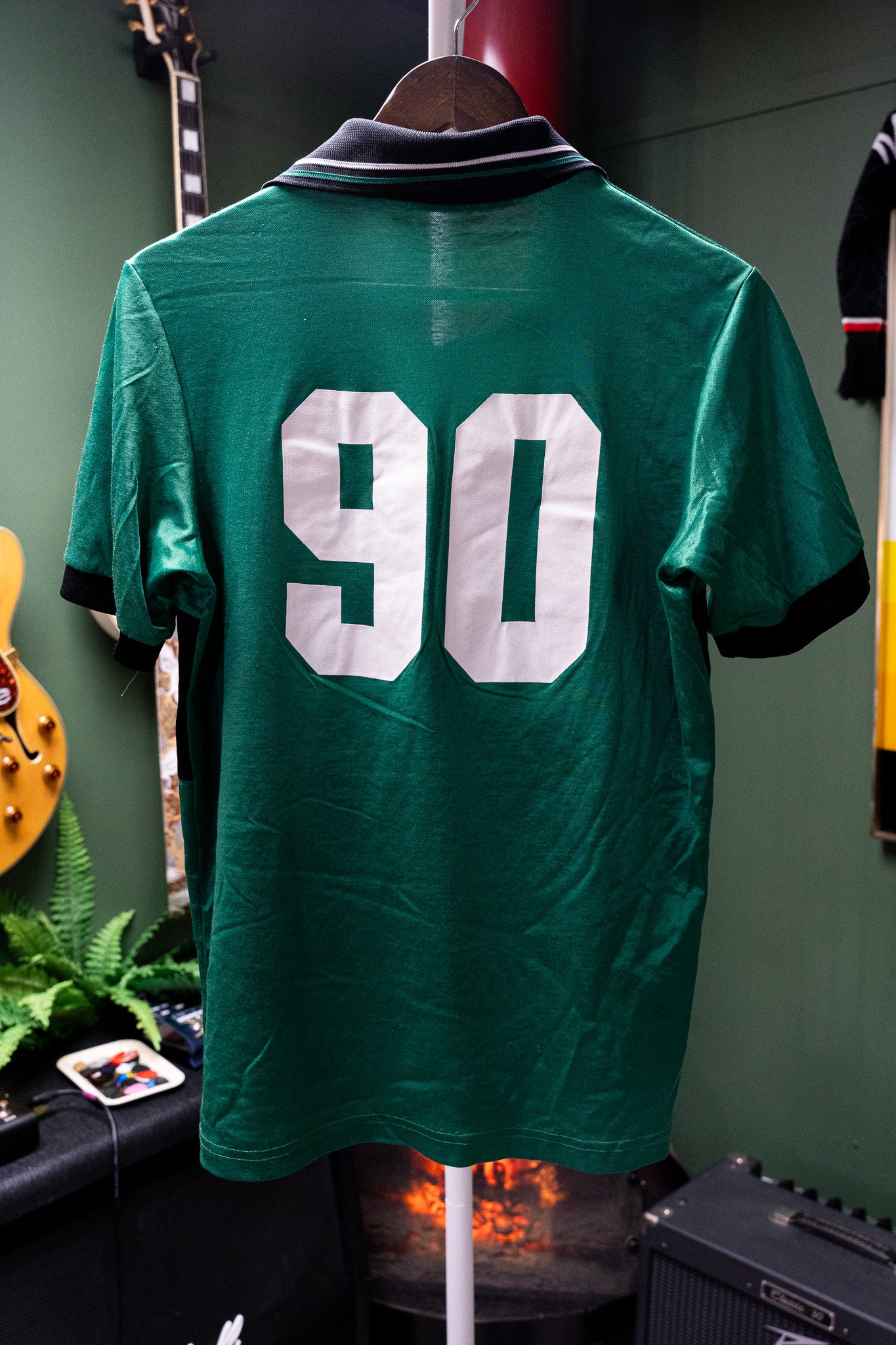 Vintage - HIGA 5 "Whitewater" Soccer Polo Jersey – Green/Black – Size S – Rare HIGA 5 Tag