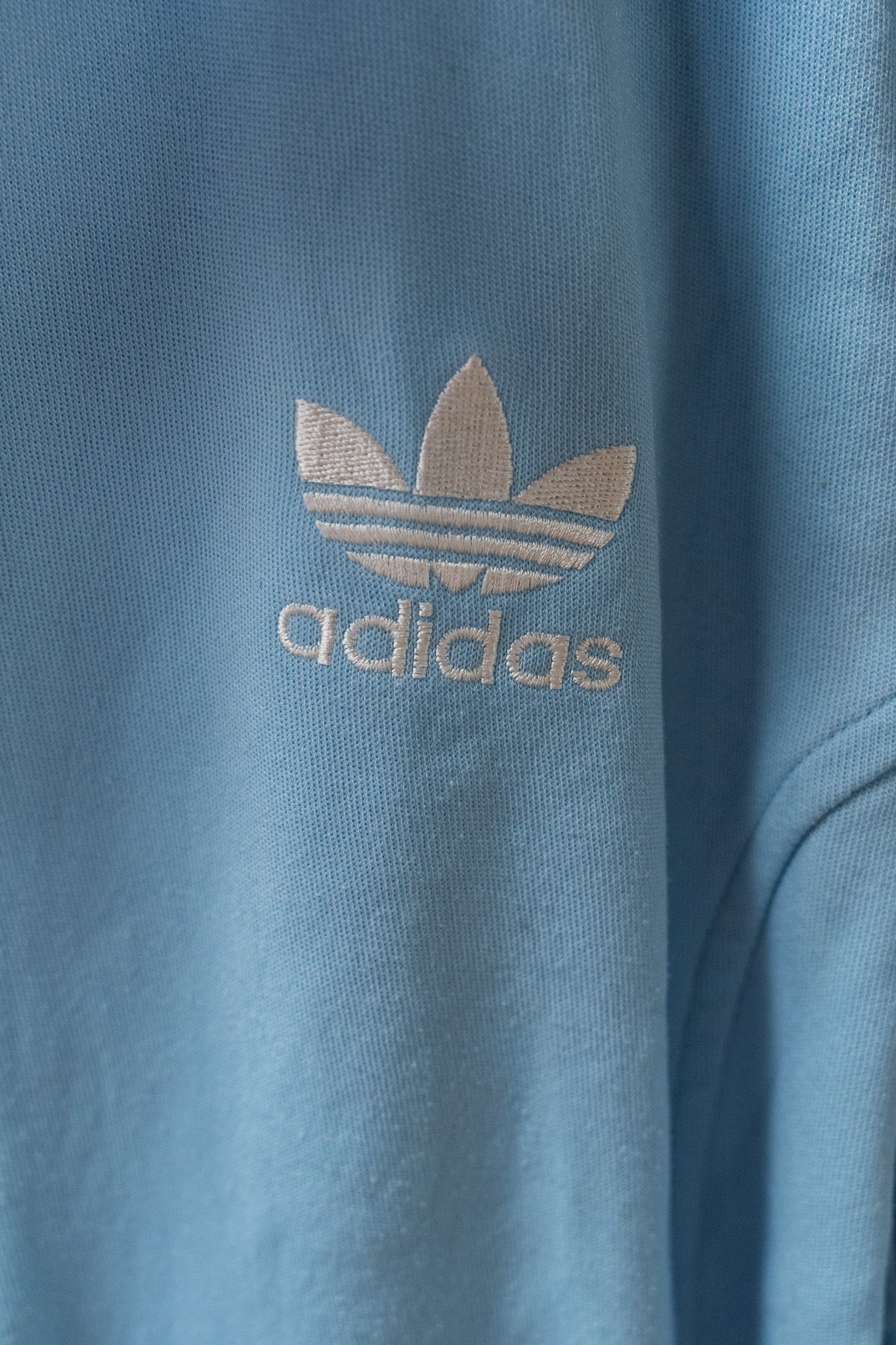 Vintage Adidas - 1990's Firebird Track Jacket – Light Blue/Navy – Men’s L