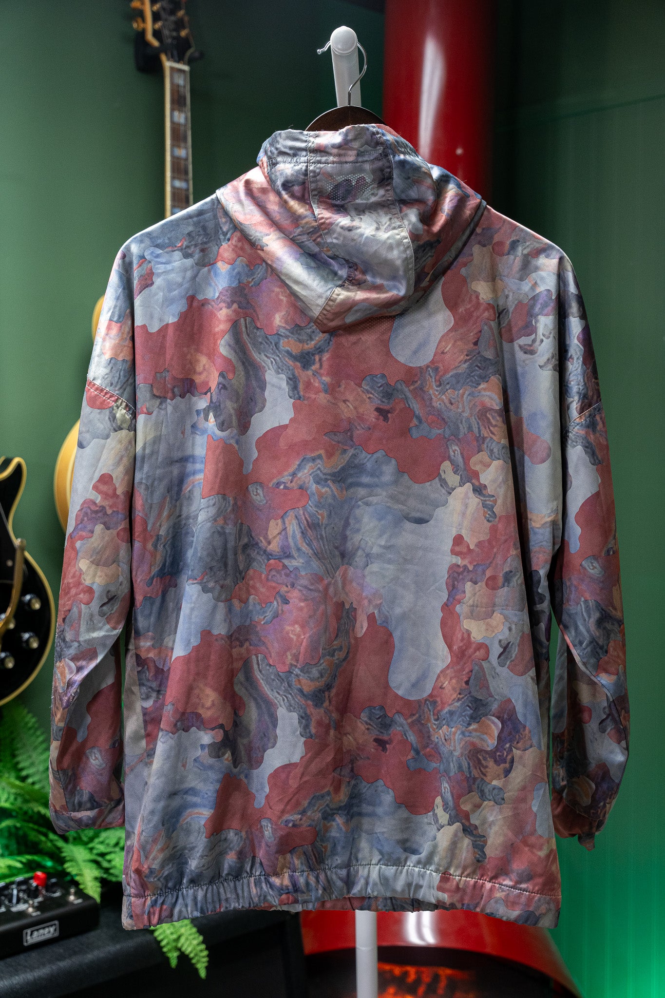 Adidas Originals - Windbreaker Pullover Jacket – Women's Pastel Camo AOP Hoodie - XS