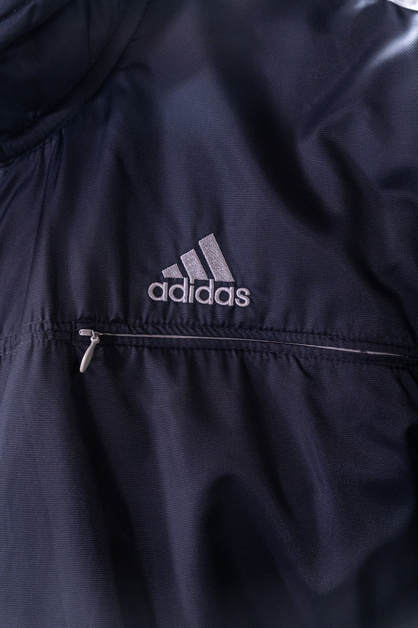 Vintage - 2002 Adidas Reversible Hooded Jacket (Black/Grey Corduroy) - Men's L
