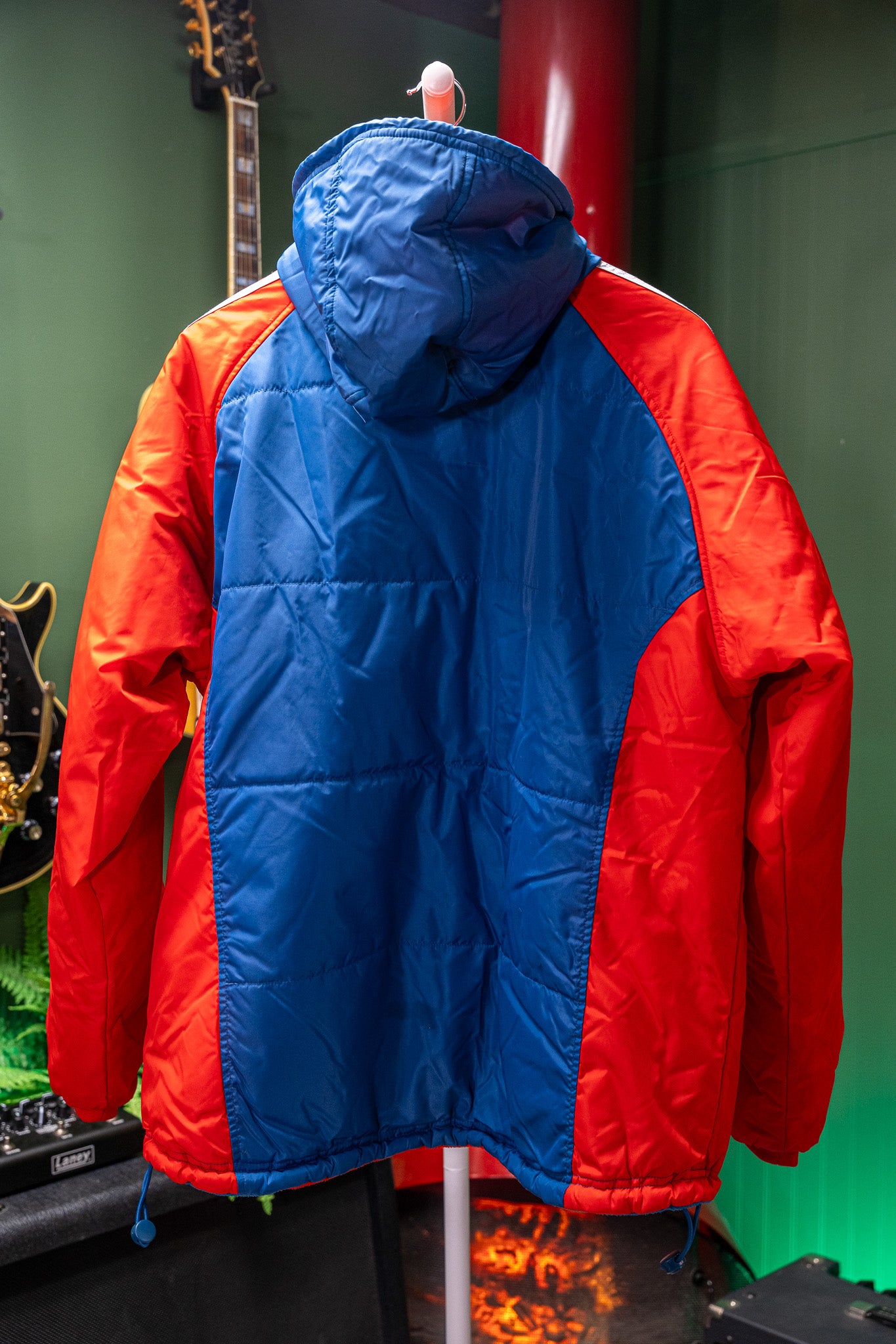 Vintage - Adidas Reversible Insulated Fleece Jacket – Blue/Red & Orange/Blue (Size L)