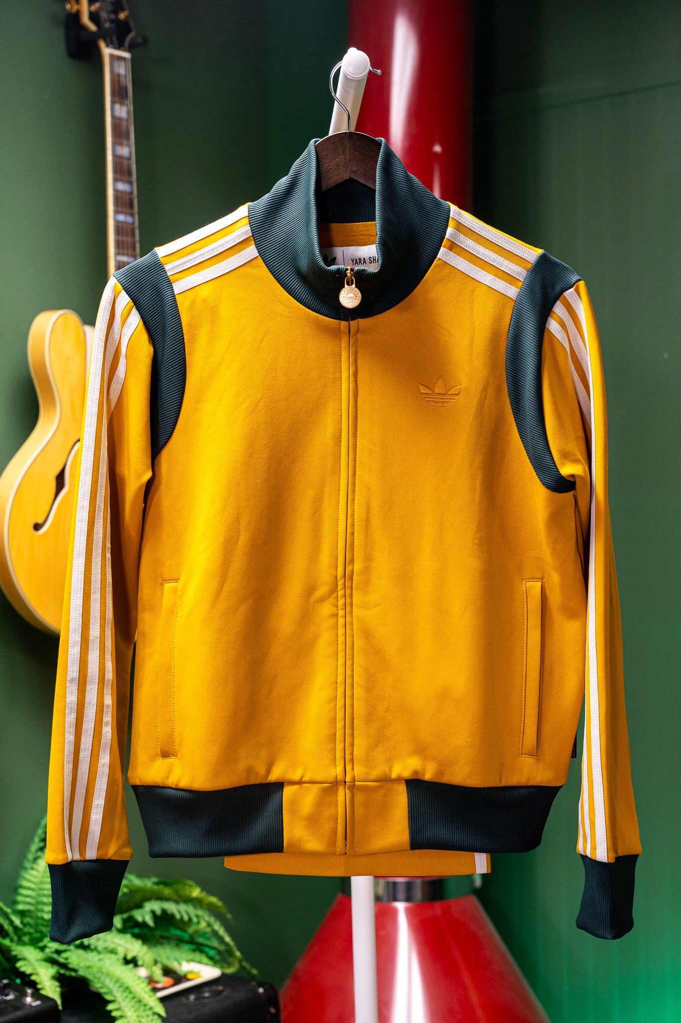 Adidas Originals x Yara Shahidi Track Jacket & Pants Set — Mustard/Forest Green - Medium