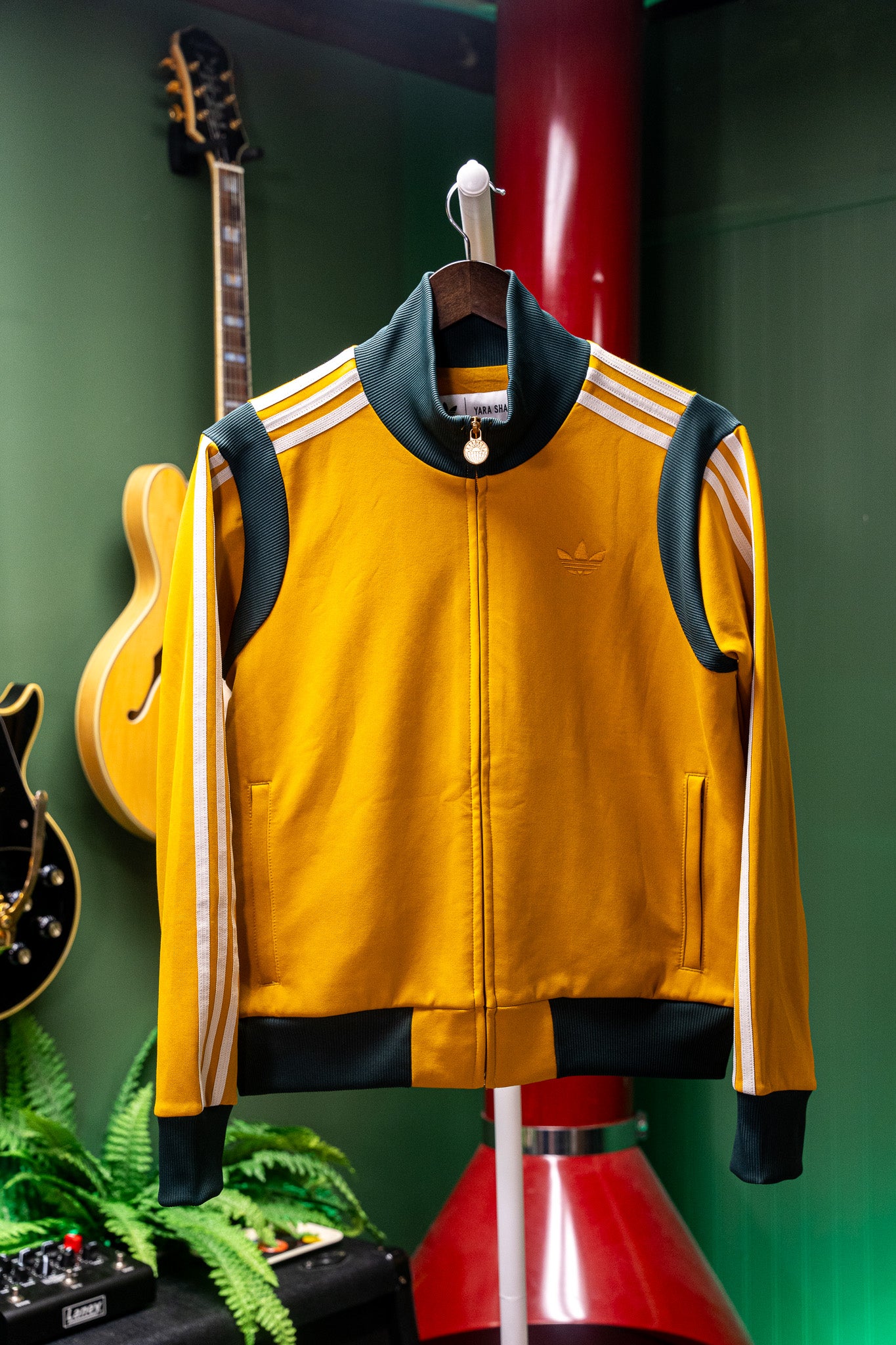 Adidas Originals x Yara Shahidi Track Jacket & Pants Set — Mustard/Forest Green - Medium
