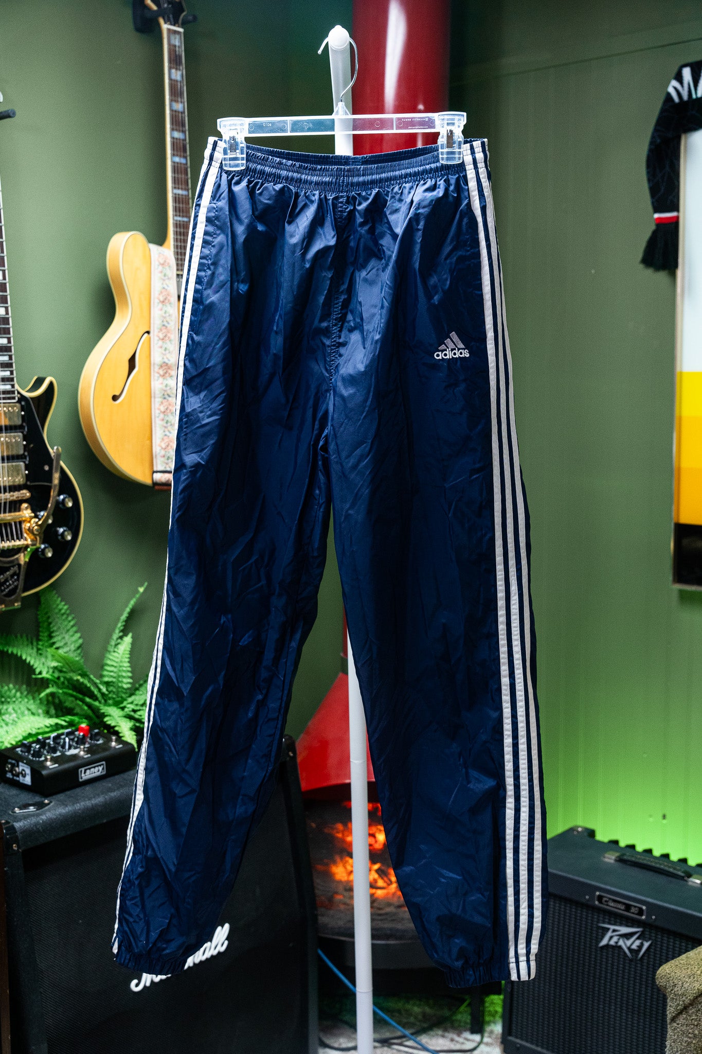 Vintage - Adidas Navy Pullover Windbreaker Tracksuit Set - Top & Pants – Size M
