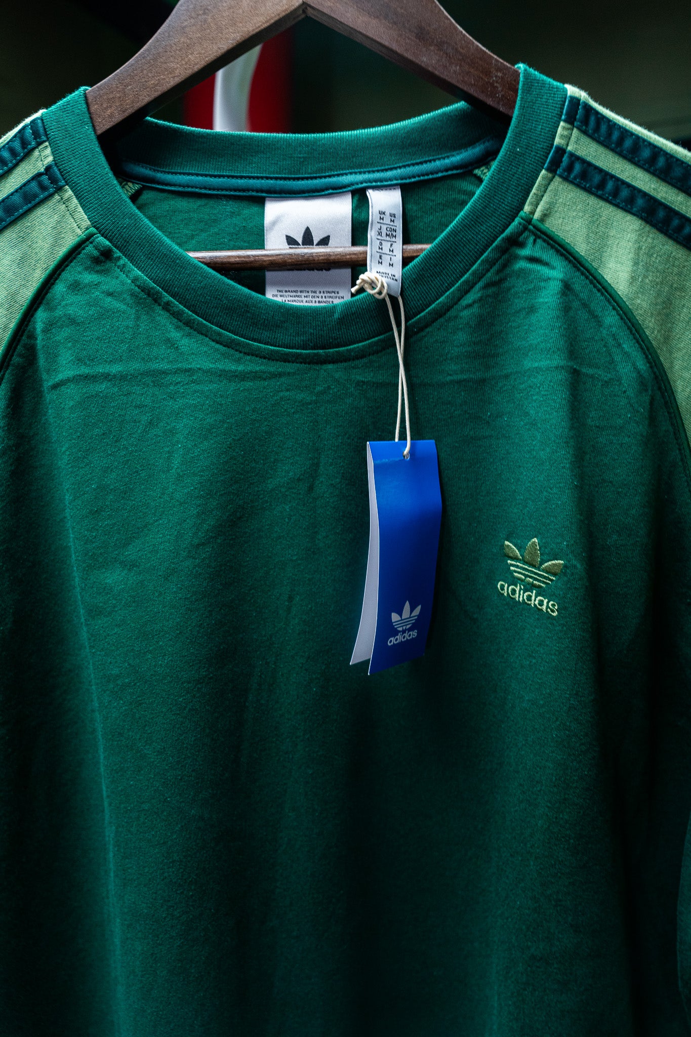 Adidas Originals - 3-Stripes Green Trefoil Tee (New with Tags) - L