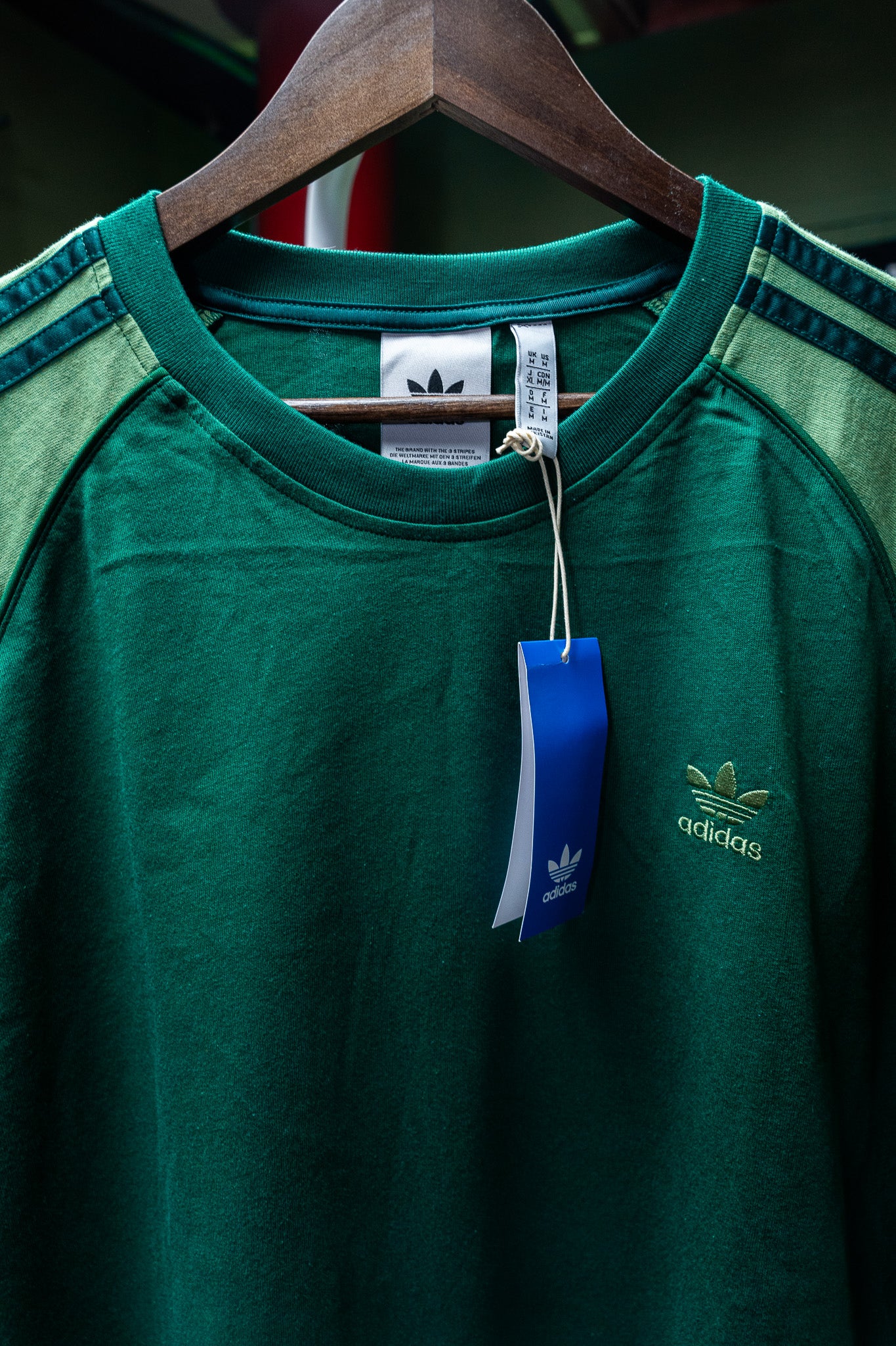 Adidas Originals - 3-Stripes Green Trefoil Tee (New with Tags) - L