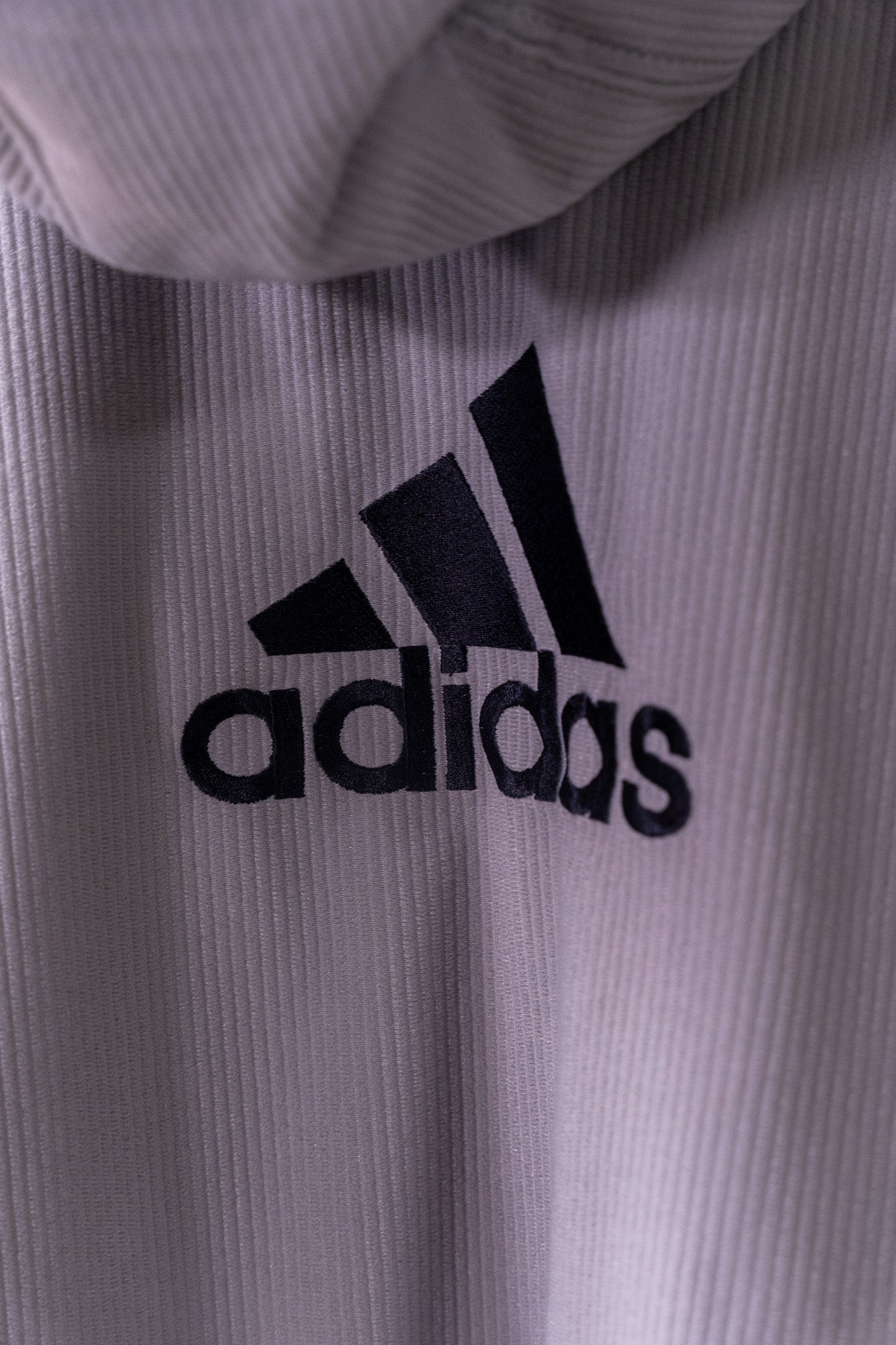 Vintage - 2002 Adidas Reversible Hooded Jacket (Black/Grey Corduroy) - Men's L