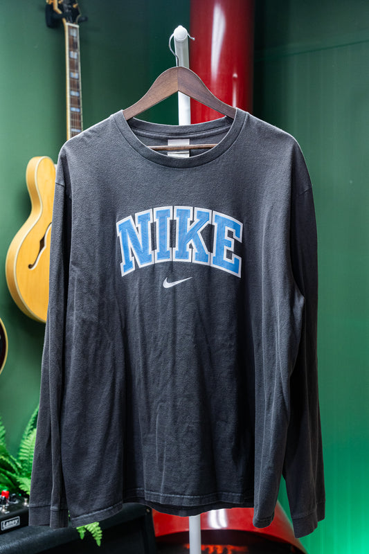 Nike - "NIKE" Long Sleeve Logo Tee - Y2K – XL